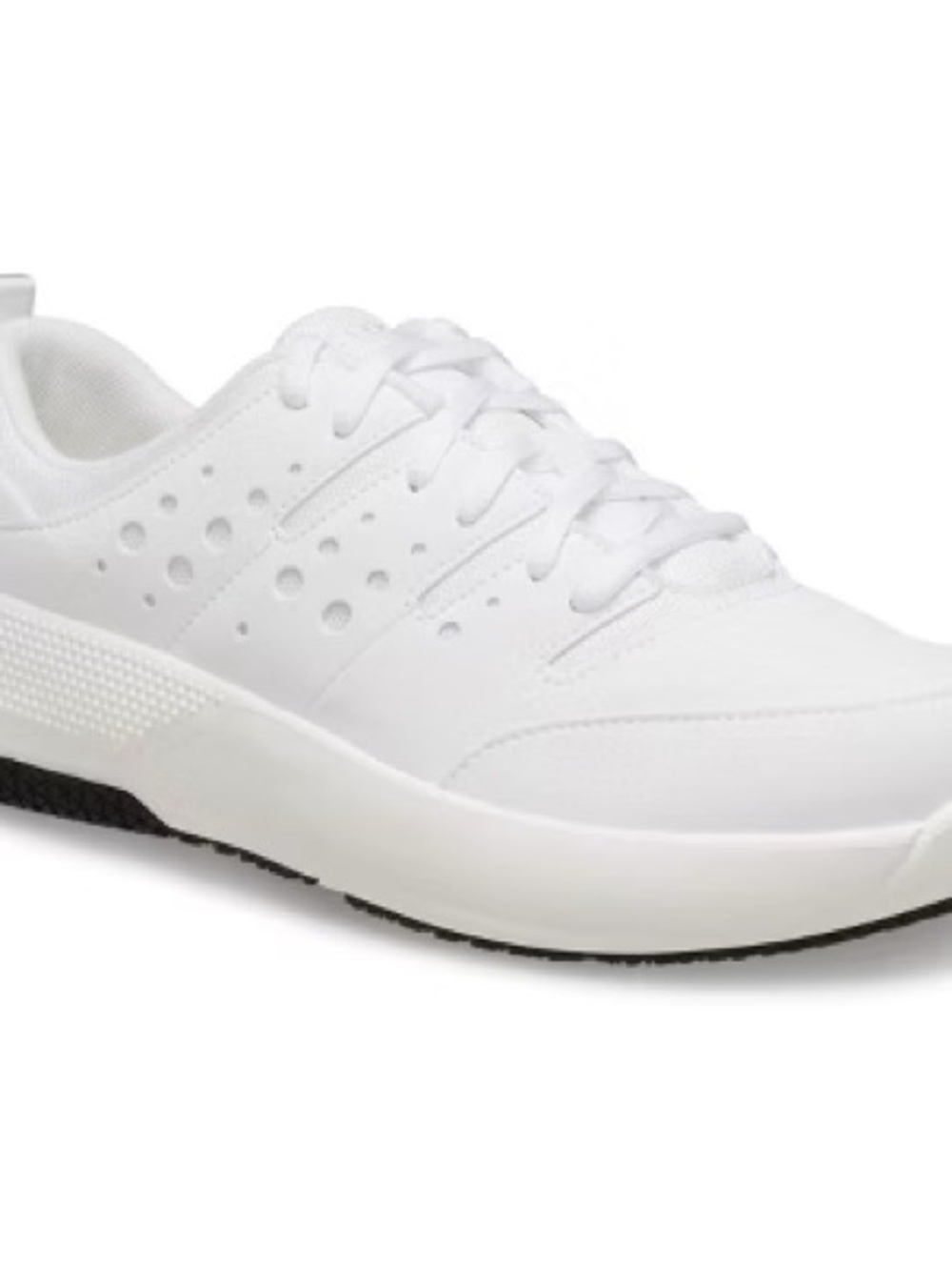 Crocs men White Athletic Lace-Up Sneakers on the clock slip resistant 9.5 - Picture 2 of 6
